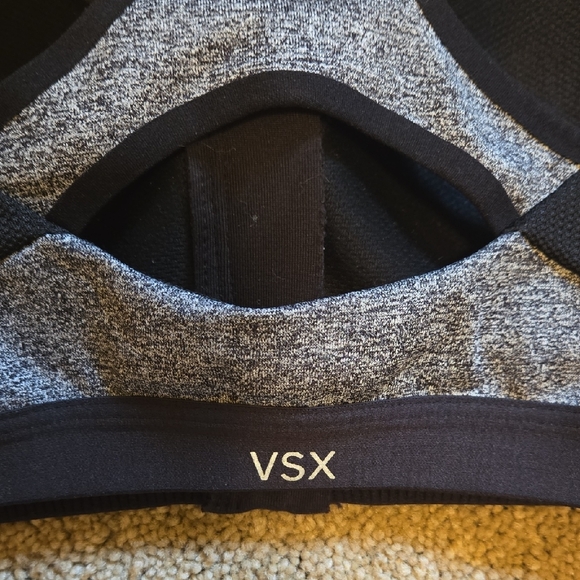 Black and Gray Women's Sports Bra - Picture 4 of 10